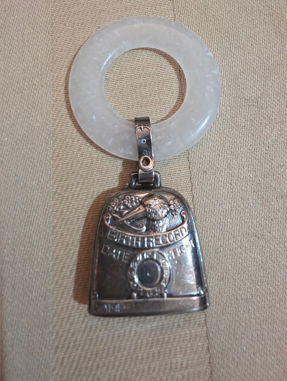 Antique vintage Webster sterling silver baby rattle